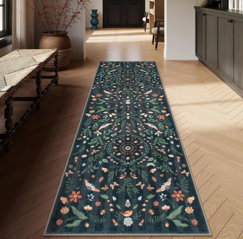 Zarif Koyu Renkli Çiçek Desenl - Commercial Kitchen Non Slip Flooring incelemesi ve fiyatı