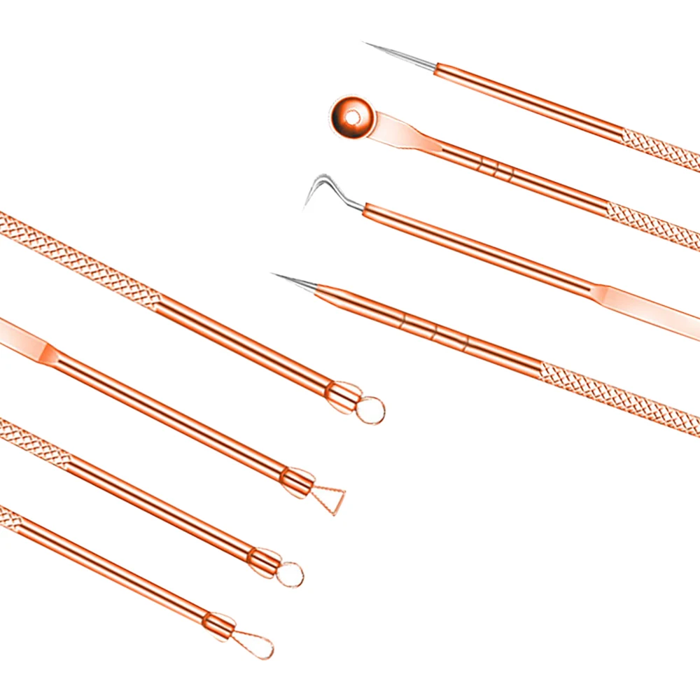 Cuidados com a pele 4 pçs/set cravo comedone acne espinha belmish extrator vácuo cravo removedor ferramenta colher para rosto cuidados com a pele ferramenta