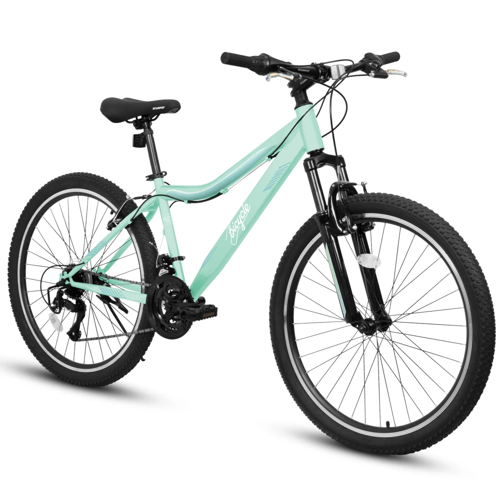 

A24208D Mountain Bike 24/26 Inch: Carbon Steel Frame,21 Speed,Front Suspension,Dual V-Brakes,80% Pre-Assembled