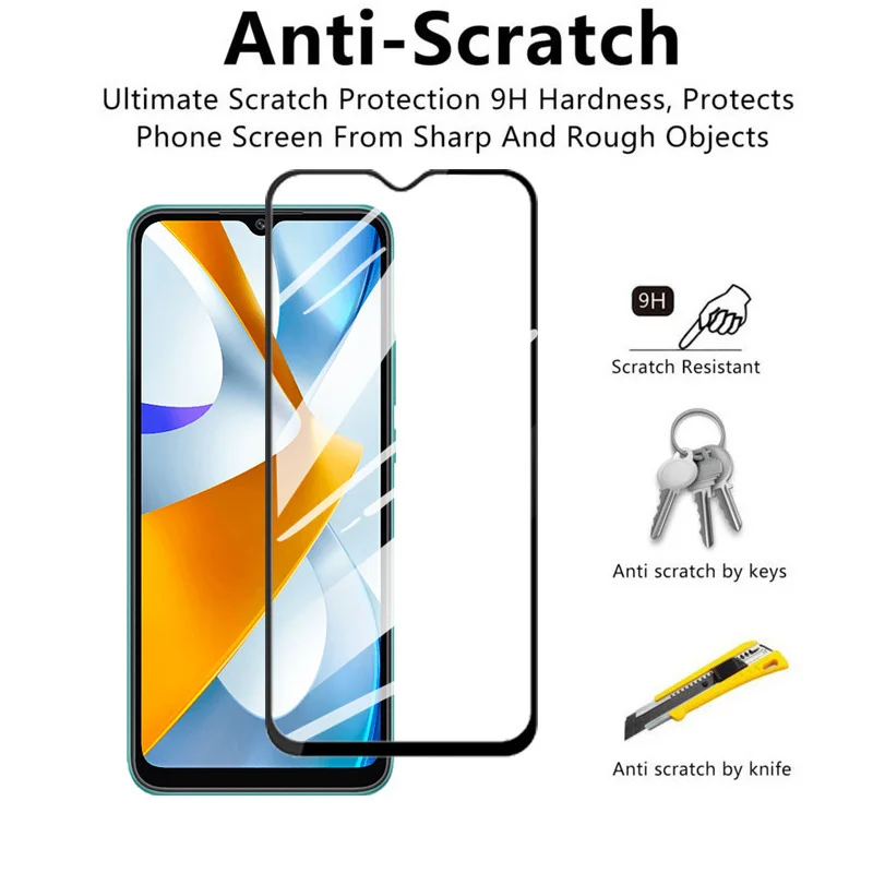 back and front poco c40 screen glass poco c 40 c50 protective glass poco c50 camera film protector c40 poco glass poco x4 gt ultra clear ptotector