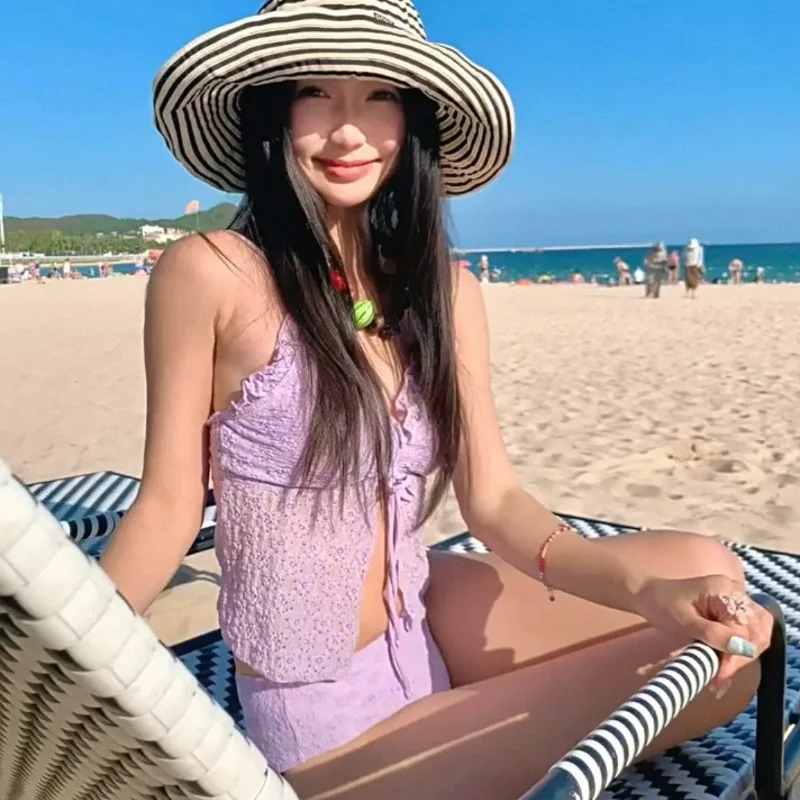 

Купальник женский Pure Desire сексуальный горячий девушка с разрезом треугольник бикини сбор груди для похудения стиль отпуска горячий весенний пляжный купальник