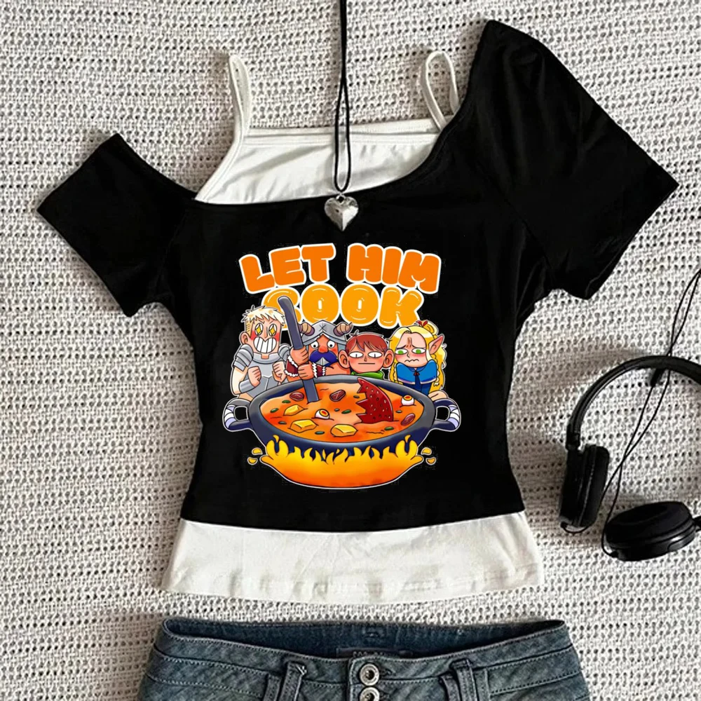 Ddlicious in Dungeon crop top women japanese cutecore cute harajuku graphic t-shirt y2k grunge goth