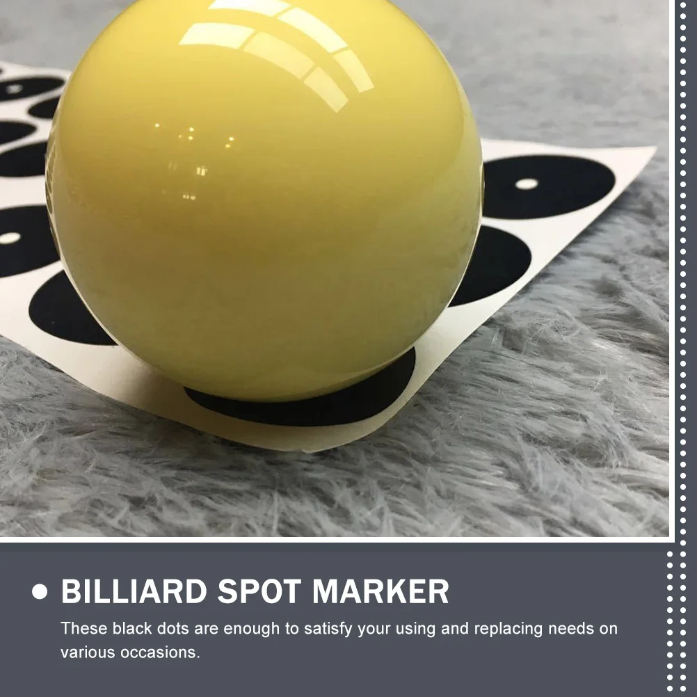 

2 Sheets Black Replaceable Pool Table Markers Self-Adhesive Billiard Spot Stickers for Daily Use Wear-Resistant Snooker Dots