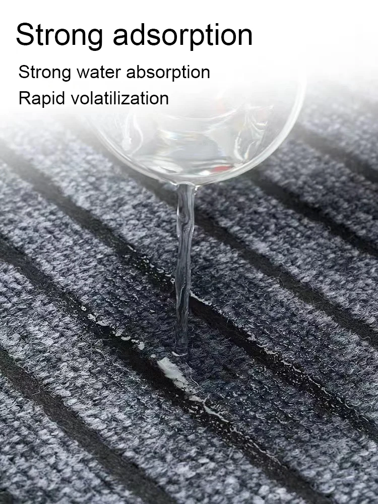 Polyester classic striped kitchen floor mat door carpet, close to the ground, non-slip and anti-fouling, strong adsorption