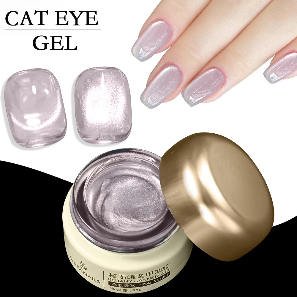

8ML Autumn Winter Light Purple Cat Eye Gel Nail Polish Flash Glass Beads Cat Magnetic Nail Gel Semi Permanent Soak Off UV Gel#@*