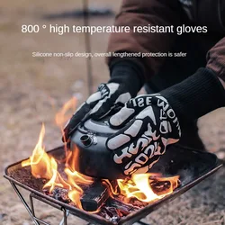 ISE MOUNT Outdoor 800 degree high temperature resistant gloves, heat insulation and anti-scalding gloves,