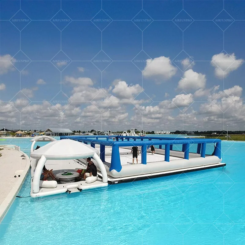 Customized Inflatable Floating Island Pickleball Court Water Sport Tennis Platform For Jet Ski Amusement Facilities For Swimming