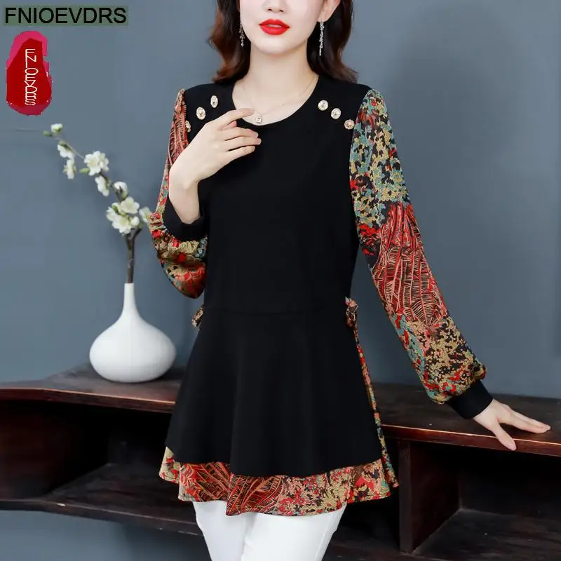 M-5XL Loose Clothes 2023 Women European Fashion Elegant Office Lady Work Button Shirt Casual Tunic Belly Peplum Tops And Blouses