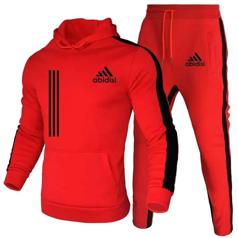 2024 Men\'s hooded jumper + sweatpants fashion two-piece selling casual autumn and winter jogging outdoor sports suit