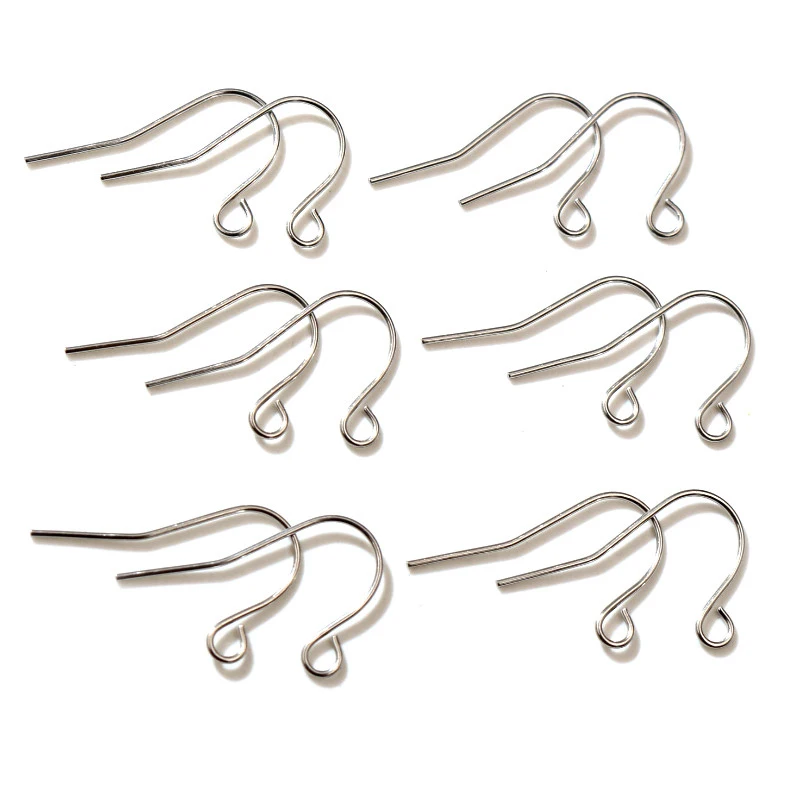 (Nigdy nie znikną) 100 sztuk/partia 20x12mm ze stali nierdzewnej DIY ustalenia kolczyk zatrzaski haki tworzenia biżuterii akcesoria Earwire -W1-15