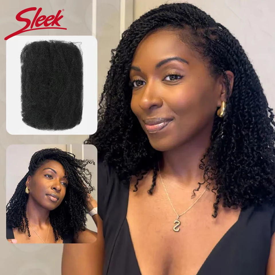 Afro Kinky Bulk Human Hair Extensions QVR US Lokalna wysyłka Naturalny czarny/brązowy Lekki do zaplatania Stylizacji Codziennego noszenia