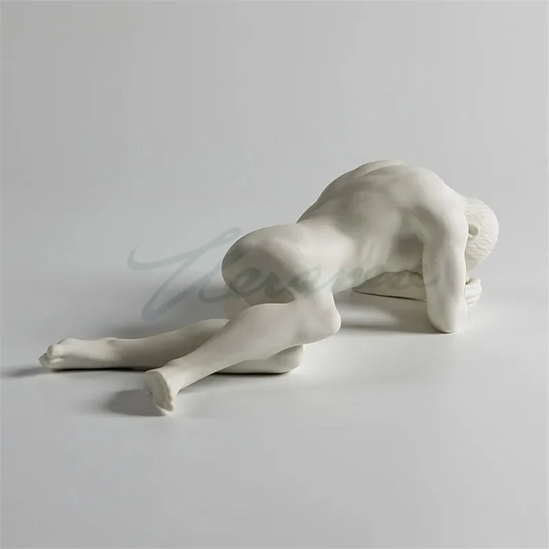 Modern Art Ceramics Statue Abstract Naked Body Art Sculpture Home Decor Nude Male Handicraft Interior Figurine Desk Decor