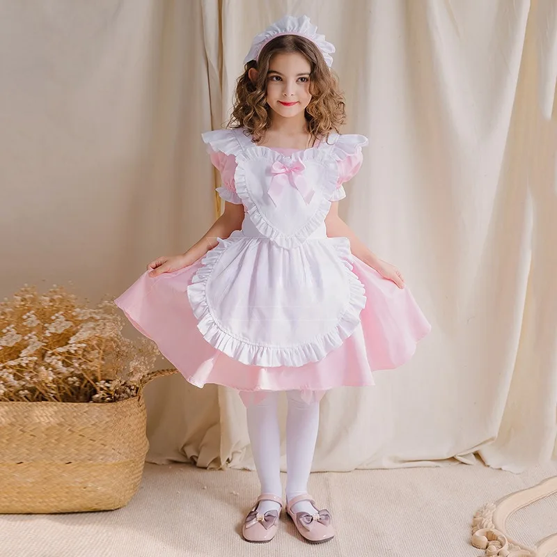 Costumes de cosplay anime japonais Kawaii pour femmes, robe rose, fête, princesse, café, femme de chambre, volants, serveuse, ply play, Halloween, nouveau, 2024