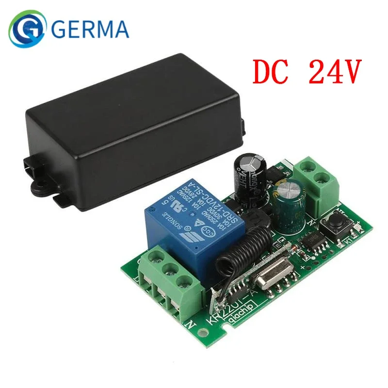 GERMA DC 24V 1CH 433Mhz Universal Wireless Remote Control Switch Relay Module Receiver For Garage Door Gate Motor