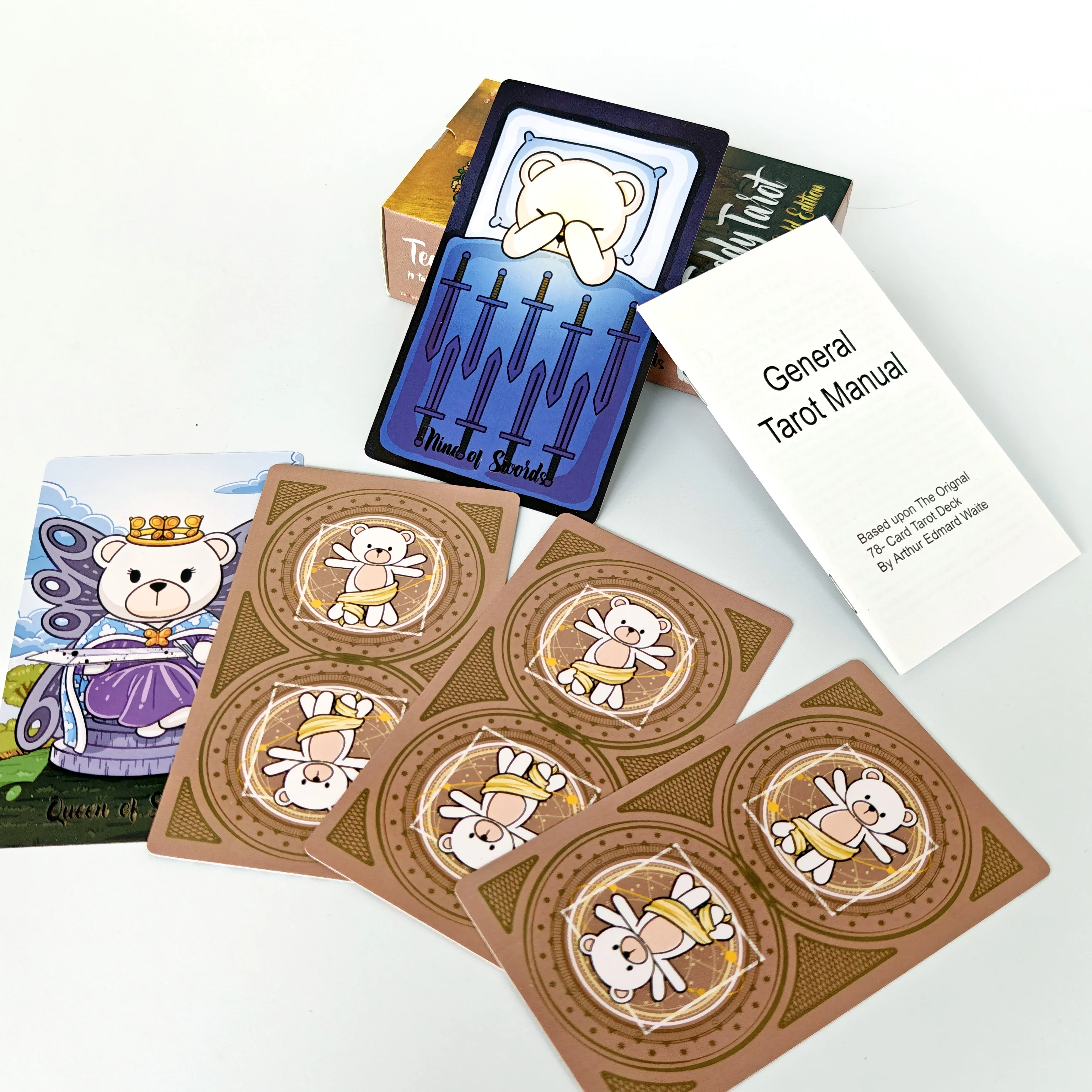 

12x7cm teddy tarot Cards High Quality Divination Board Games Party Entertainment Games Occult Card Game For Family Party