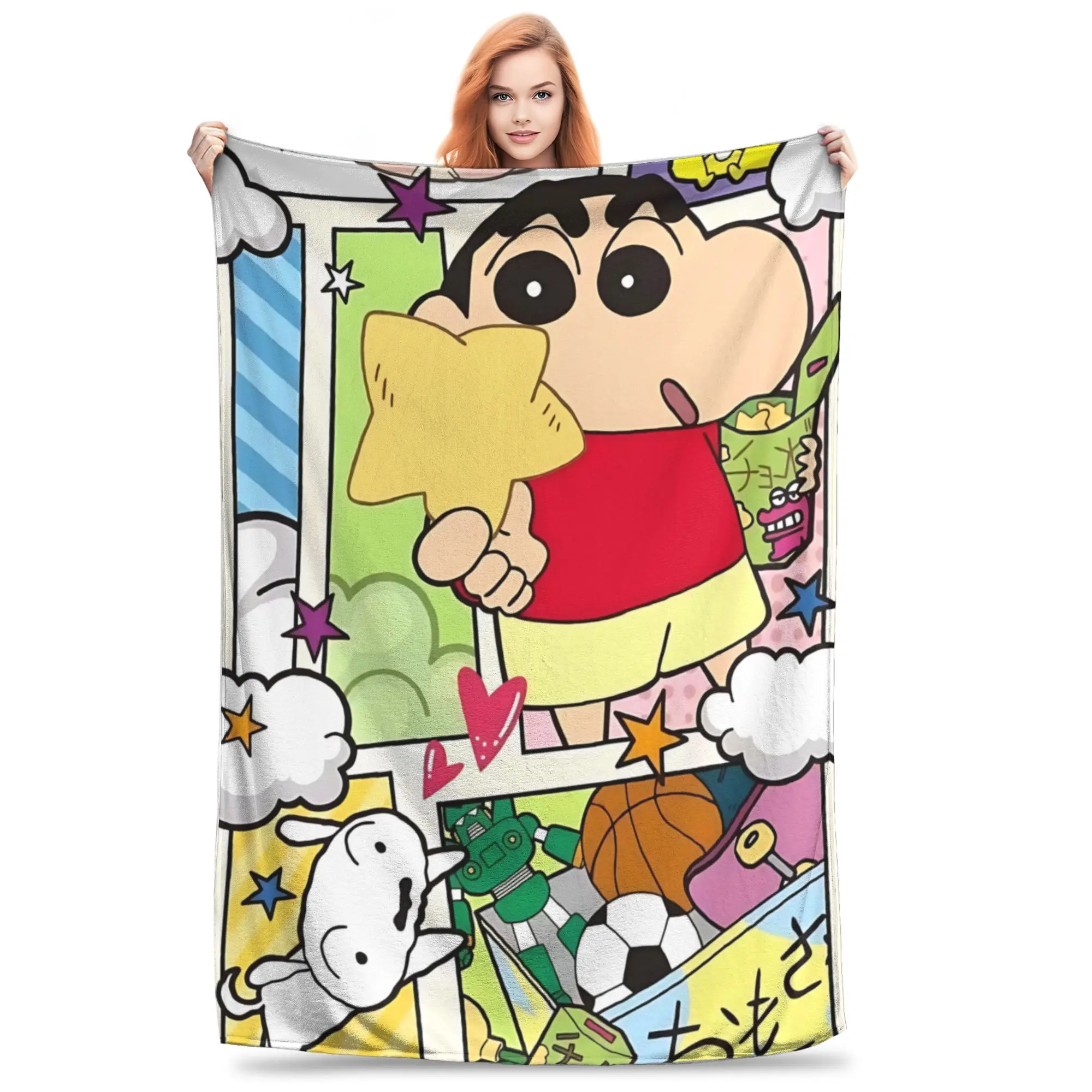 1PC Home Crayon Shin chan‌s Blanket Throw Blanket  Novelty Warm Blanket All Season Gift