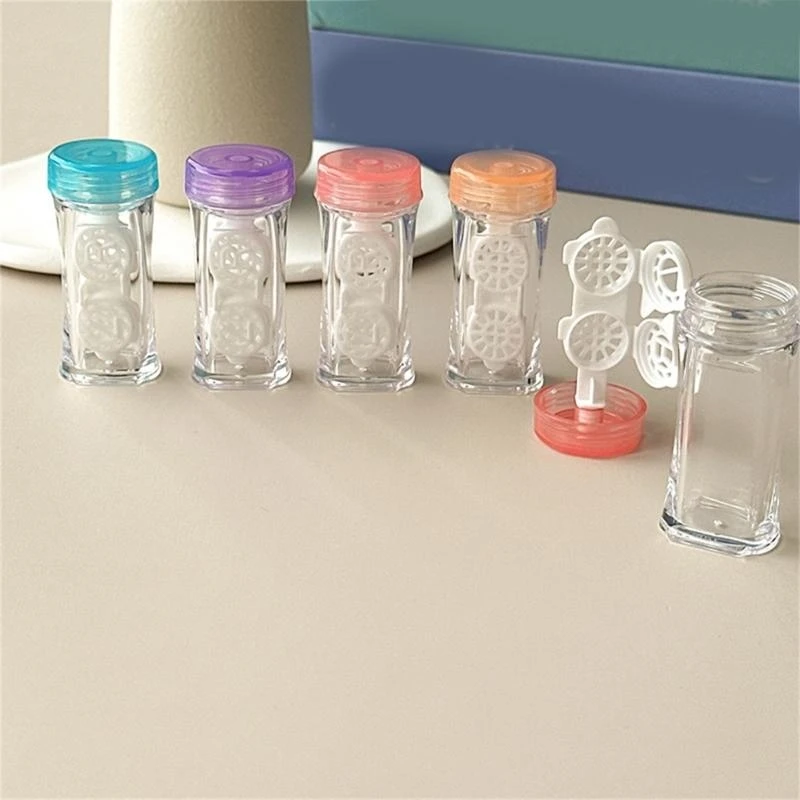 

652F Durability Contacts Lens Holder Waterproofed Lens Case Lens Storage Container for Safe Overnight Cleaning