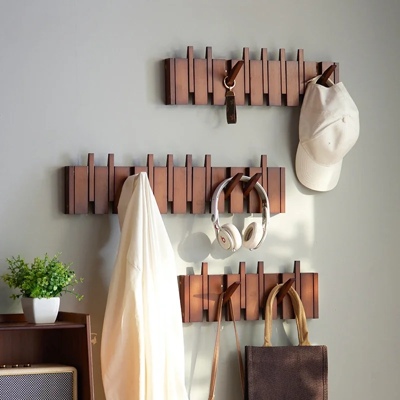 

Modern Piano Keys Coat Racks Solid Wood Clothes Racks Creative Wall Clothes Hanger Minimalism Storage Shelves Room Furniture