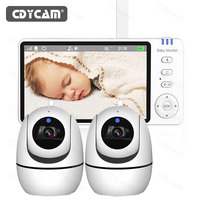 Baby Monitor 5 Inch Video With Pan Tilt Camera 2.4G Mother Kids Surveillance PTZ Video Cams Temperture Display Home Security Cam