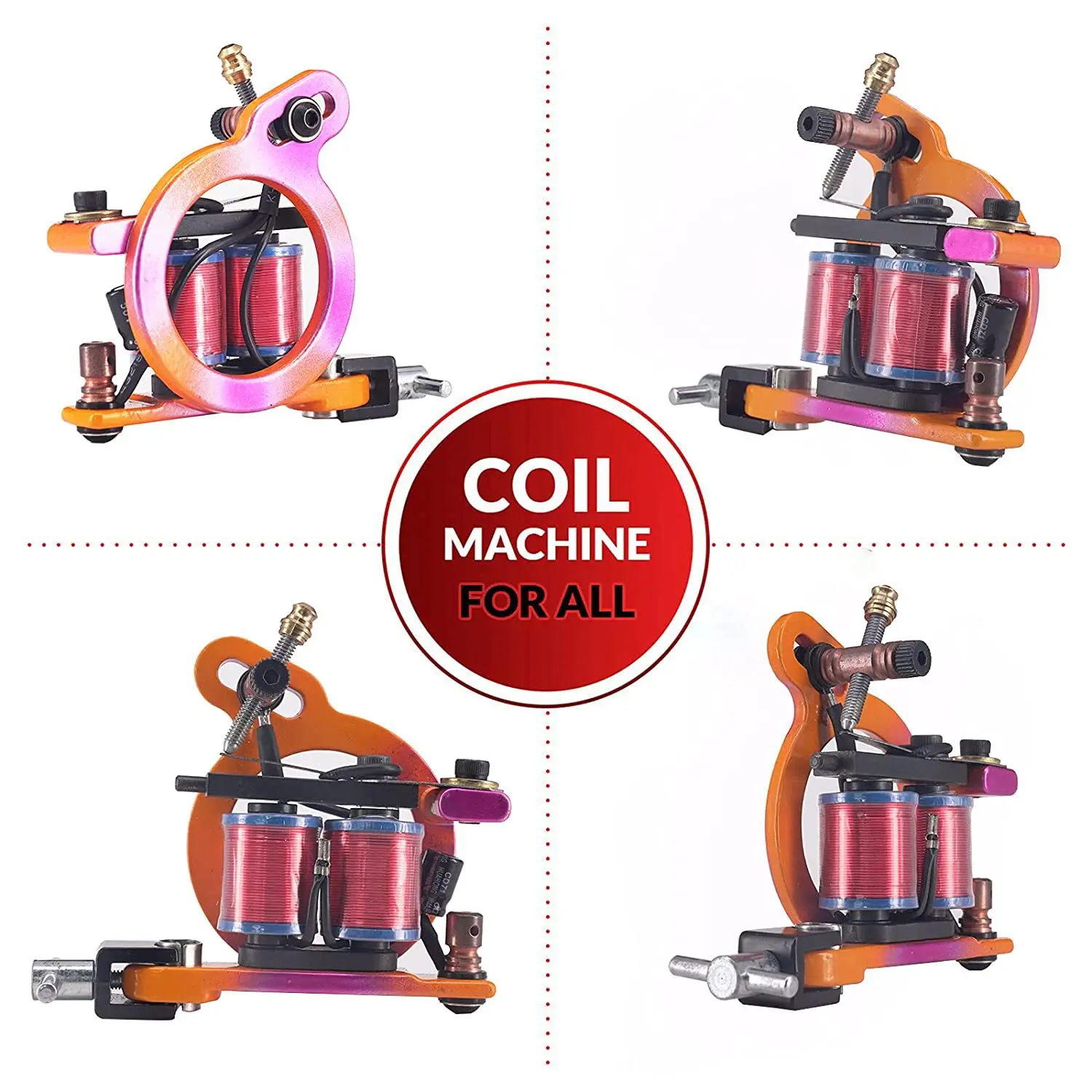 Tattoo machine set tattoo needle mouth color material mini power pedal double hook wire coil machine tattoo equipment set