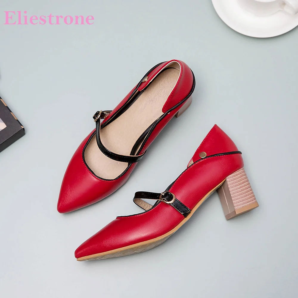 

2026 Summer Mature Women Pumps High Chunky Heels Lady Dress Pumps Oversize Small Plus Size 12 44 48 50 Non-slip