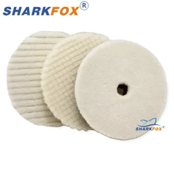 Sharkfox 5Inch/6Inch(125mm/150mm) Japan Style Wool Polishing Disc Woolen Buffing Wheel Glossy Automotive Scratch Removing