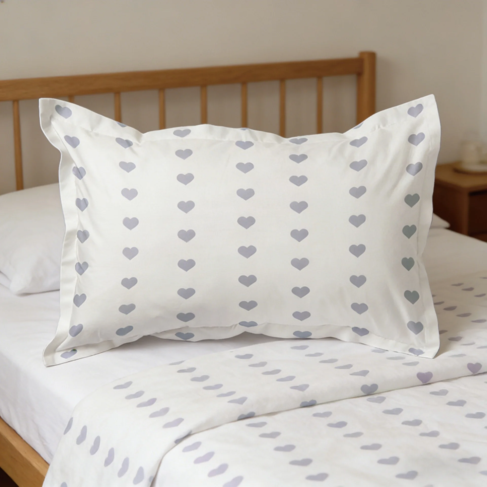 2 Pieces/1 Pair Set 40x60/48x74cm 100% Brushed Fabric Printed Pillow Cases Pillow Cover Set
