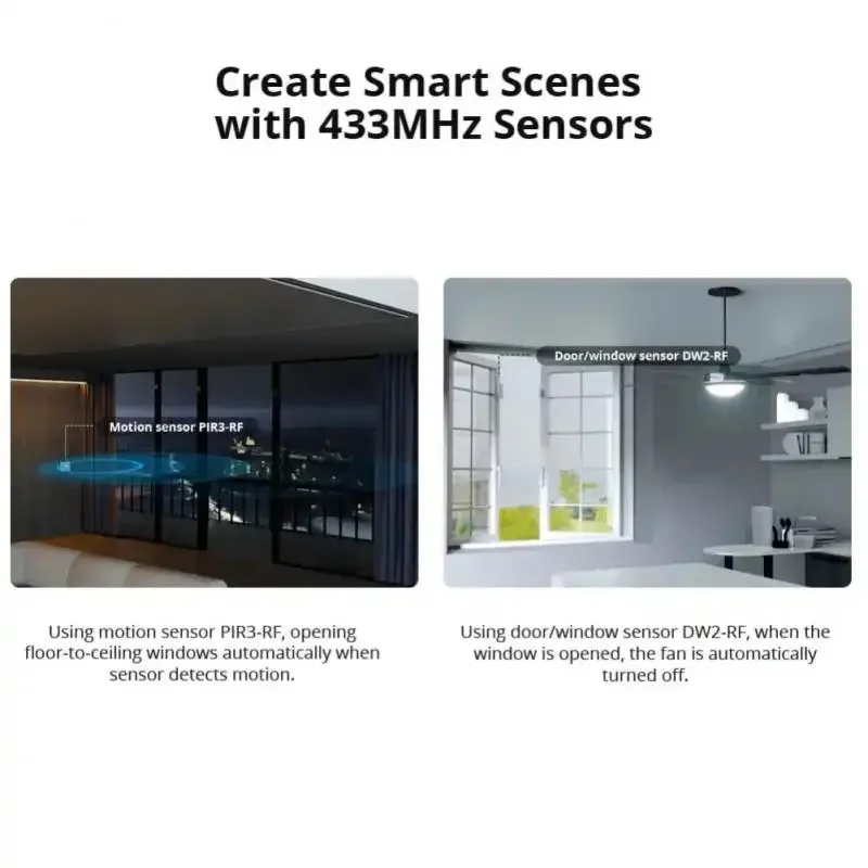 SONOFF RF Bridge R2 433MHz DW2 Door Window PIR3 Motion Sensor Smart Scene Home Security Control Via eWeLink Google Home Alexa