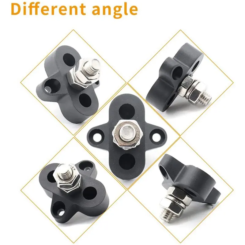 A02F-16Pcs 5/16 Inch DC 48V Busbar Power Terminal Block M8 Positive Negative Power Distribution Stud For RV Ship Boat
