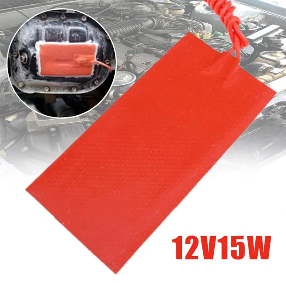 15W 12V Universal Car Fuel Tank Heating Mat Water Tank Rubber Silicone Heater Pad Warming Accessories 50x100mm