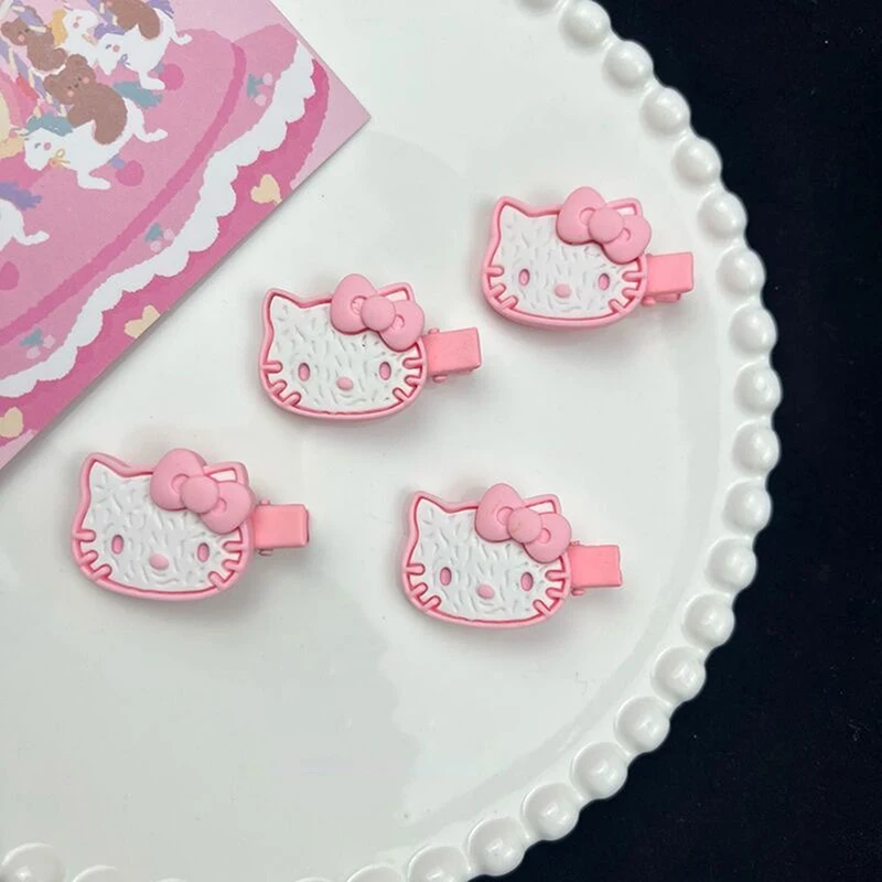 Sanrio Hello Kitty Sweet Hairpin Hair Rope Girl Hair Clips Cartoon Anime Headdress Girls Kawaii Hair Accessories Cute Gift