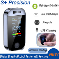 Non-Contact Alcohol Tester Breathalyzer USB Rechargeable with LED Digital Display Tester Portable Automobile Accessories