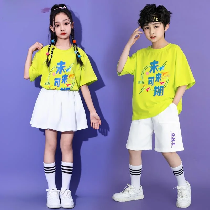 

Детские костюмы для выступлений по чирлидингу, форма для церемонии открытия для учащихся начальной школы, костюмы для джазовых танцев, униформа для активных занятий