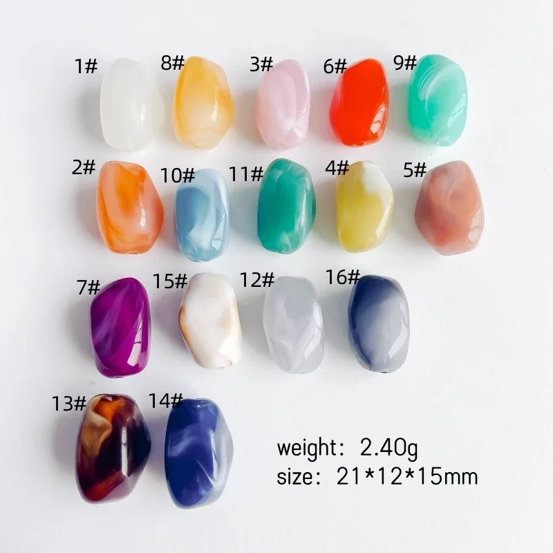 Irregular Clear Resin Plastic Beads Bracelet Eardrop Pendant Accessories Necklace Charms Jewelry Components Diy Material 10pcs