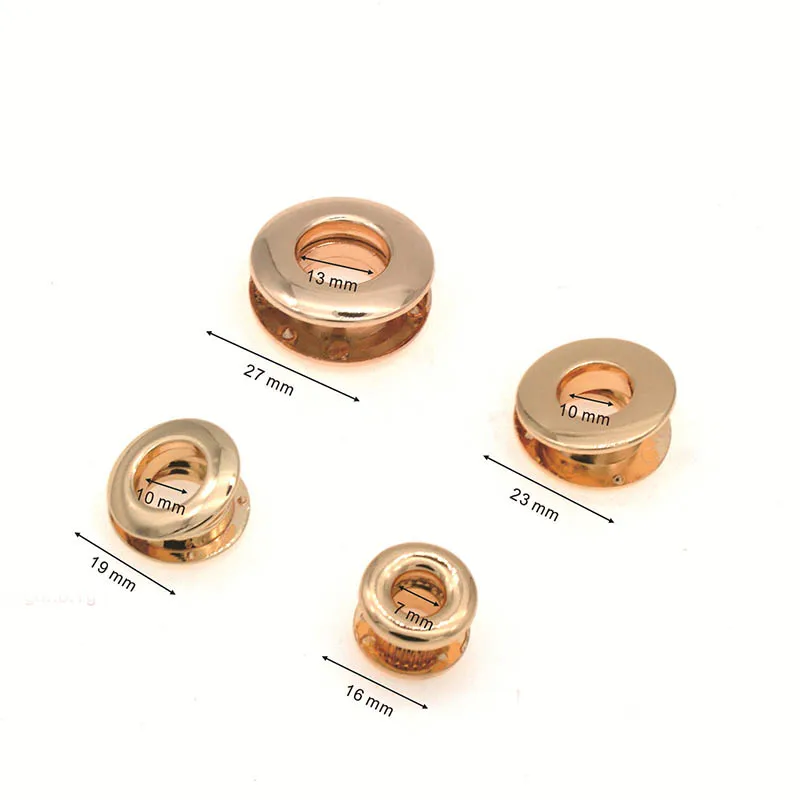 3/8 Inch(10mm) Round Snap Together, Force-Fit Eyelets, Shiny Gold Finish