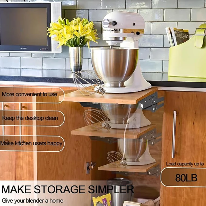Soft Close Mechanical Assist Hinge Spring Loaded Appliance and Shelf With Drawer Kitchen Aid Stand Mixer Lift for Cabinet