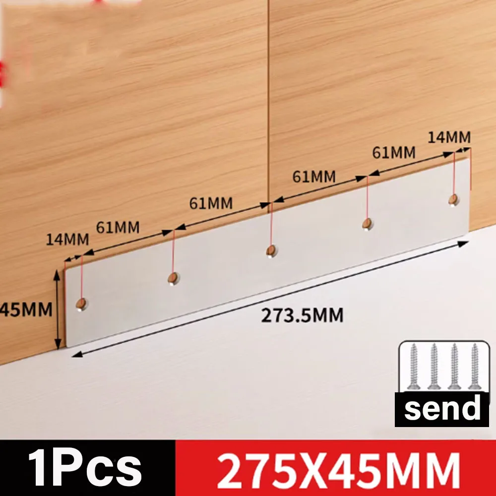1/2/4/10Pcs Flat  Straight Piece  Stainless  Steel Corner Code Multi Size Fixer With Screws Suitable For Furniture Wooden Boards