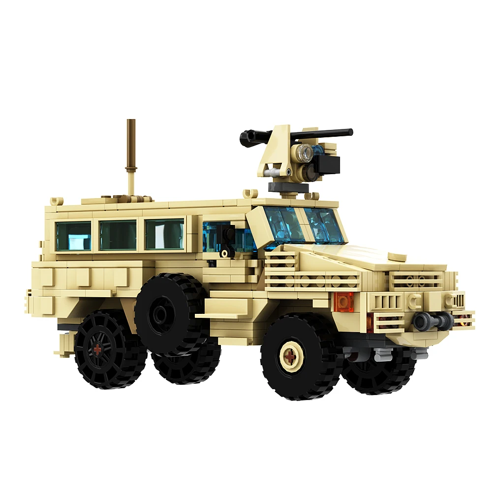 Gobricks MOC RG-31 Mk.5E Cat.1 MRAP DIY Model Bricks Mine-resistant Ambush Protected Military Vehicle Building Block Toys Gift