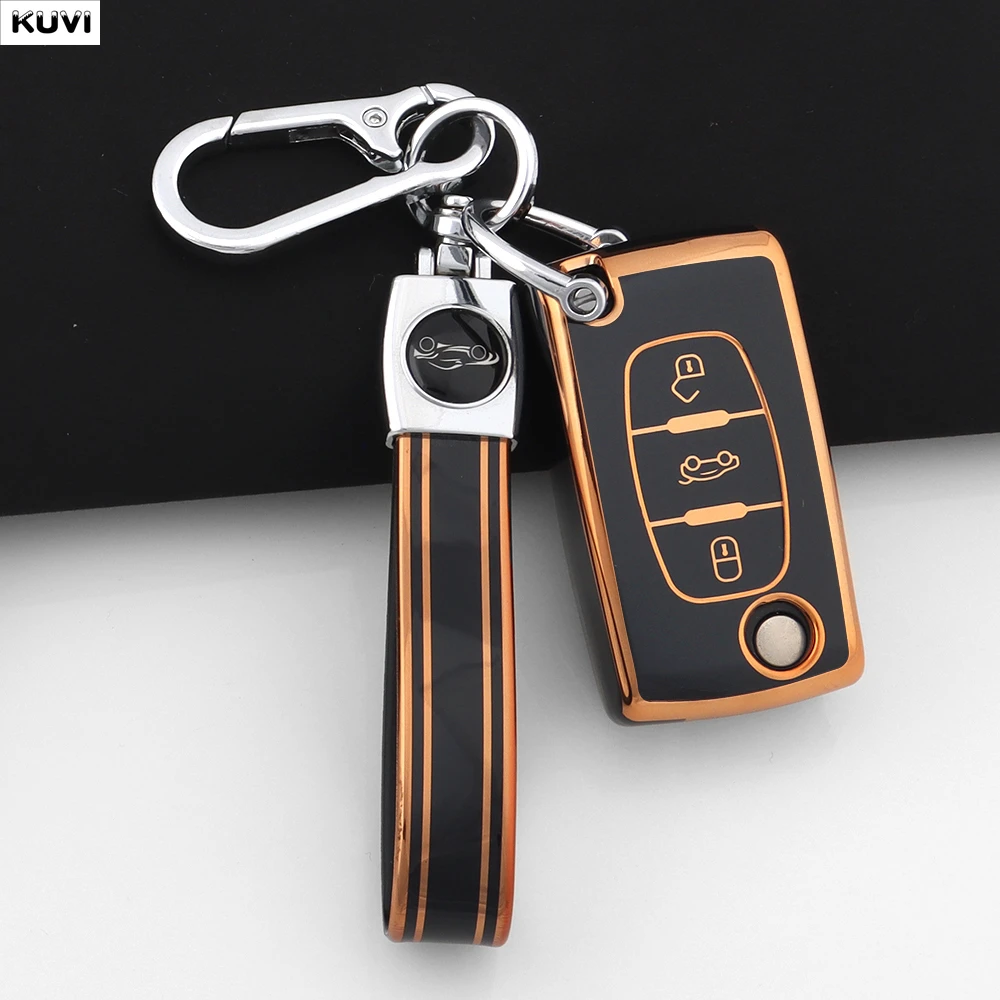 TPU Car Key Case Cover Fob Keychain For Citroen C2 C3 C4 C5 C6 Xsara Berlingo For Peugeot 207 307 308 407 607 807 2 3 Buttons
