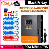 PowMr EU MPPT 60A Solar Charge Controller 12V 24V 36V 48V Plus DSP Regulator Work For Lifepo4 Battery V Solar Panel