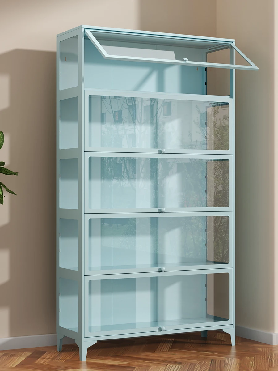 

Figure Display Pain Glass Living Room Transparent Stand Steel Storage Cabinet