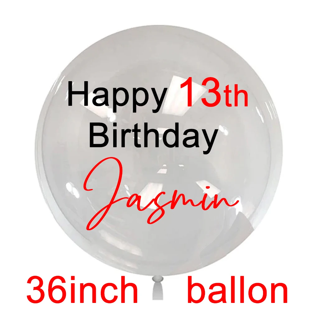 Personalized Birthday Balloons Black Champagne Light Gold Vinyl Customized Clear Balloons for Birthday Baby Shower Wedding Decor