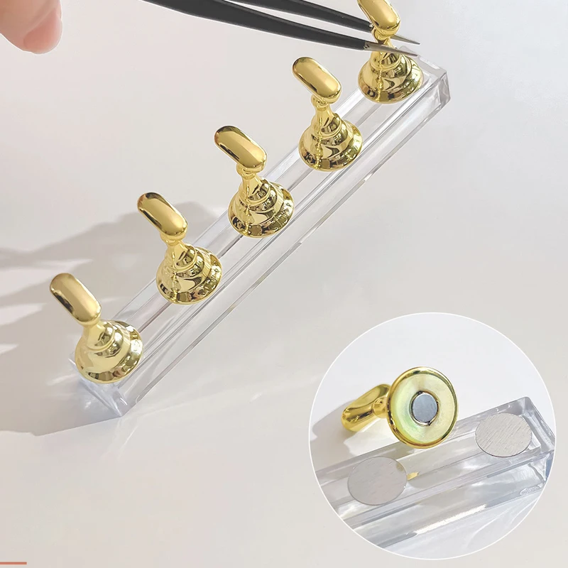 10/5/1 قطعة حامل أظافر ملون حامل أظافر صناعية مغناطيسي اضغط على عرض الأظافر رف مانيكير أكريليك للمبتدئين أداة ممارسة ذاتية الصنع