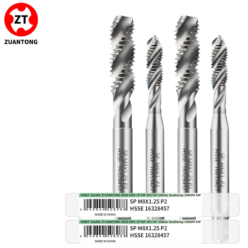 

ZUANTONG 1 шт. HSSE-M35 с покрытием White/TC50/TIN/TICN, спиральный метчик с канавками M12-M30, резьбовые метчики M12M13M14M15M16M18M20M22M24M27M30