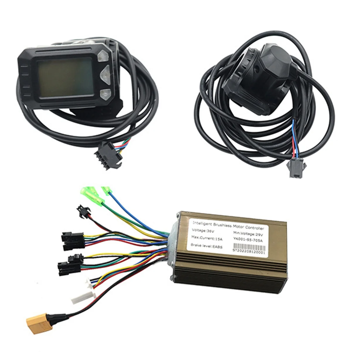 

36V 15A Brushless Motor Controller+LCD Display with Thumb Throttle for 8/10 Inch Electric Scooter MTB ATV Conversion