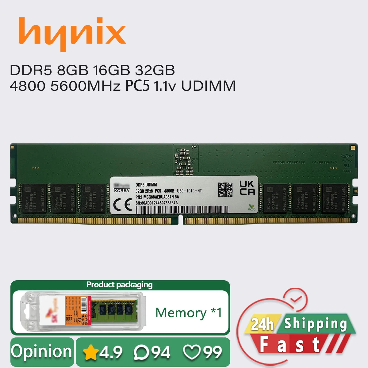 

ddr5 8gb 16gb 32gb 4800 5600 desktop memory PC RAM pc5 38400 44800