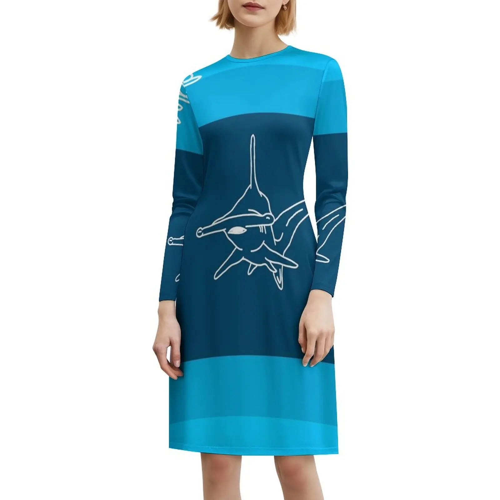 المطرقة القرش-البحر-الحب-الديكور-فن البحر-الحب للنساء ملابس الشارع الشهير فستان الحفلات العصرية طباعة نادي الملابس للإناث