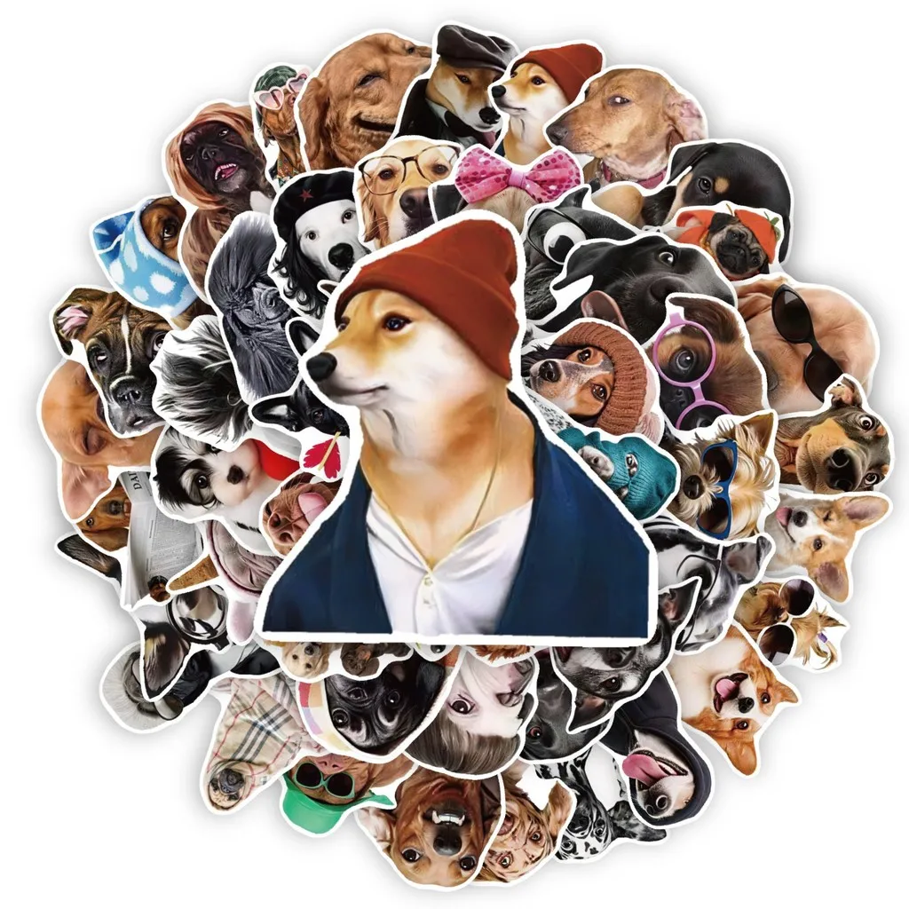 Whimsical Canine Themed Sticker Pack 50 Sheets, Aesthetic Graffiti Stickers for Scrapbook Laptop and Gadget Giajar Sticker Store