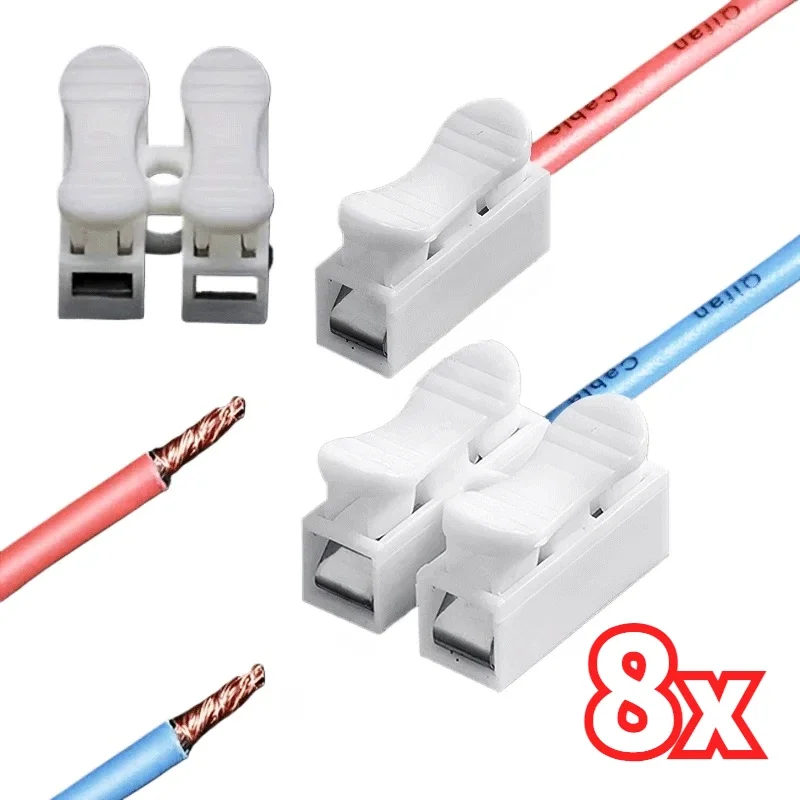 

1/8Pcs Quick Terminal Connector 1P 2P Cable Wire Connector No Screw Terminal Block Spring Clamp Push-Type Connectors connector