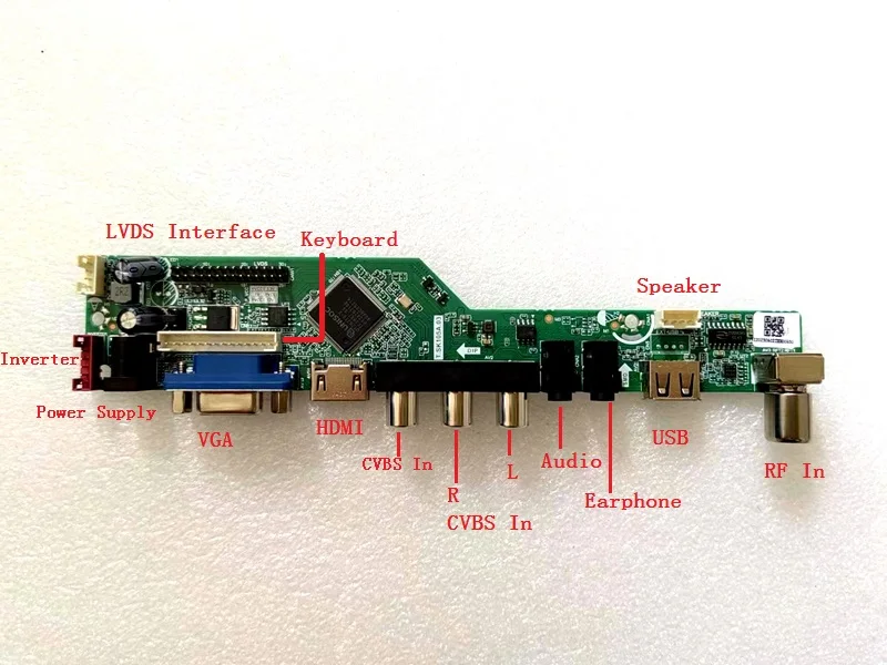 Комплект платы контроллера для Φ V236BJ1-LE2 TV + HDMI + VGA + AV + USB, плата драйвера ЖК светодиодный на